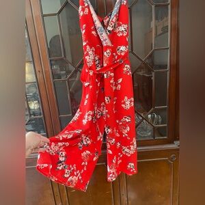 Trixxi Red Floral Jumpsuit XL